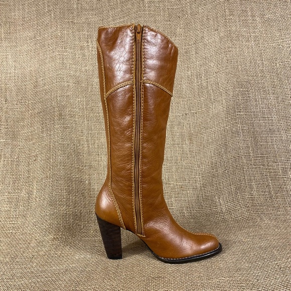 STIVALI New York Boots Heeled Zip Leather Women SZ 6.5  37 - Picture 5 of 12